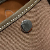 GARDEN PARTY 30CM IN BROWN TOILETS COTTON CANVAS AND TOGO ETOUPE CALFSKIN