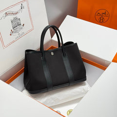 GARDEN PARTY 30CM IN BLACK TOILETS COTTON CANVAS AND CALFSKIN