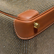 QUADRILLE BIRKIN 30CM IN GOLD SWIFT CALFSKIN AND BLACK/WHITE/BROWN TOILE CANVAS