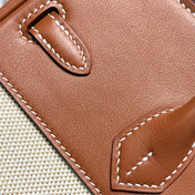 HM BIRKIN 25CM IN VEAU BARENIA SWIFT CALFSKIN ERCU TOILE CANVAS