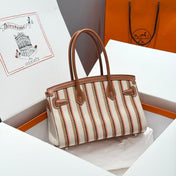 BIRKIN SHOULDER 29 IN GOLD CALFSKIN ÉCRU/BEIGE/FAUVE/ROSE POP/NOIR EMBROIDERY CANVAS