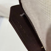 HERMES 25S MINI HERBAG 20 IN OFF WHITE AND BLACK CANVAS GOLD HARDWARE