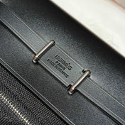 HERMES 25S MINI HERBAG 20 IN FULL BLACK CANVAS SILVER HARDWARE