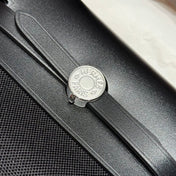 HERMES 25S MINI HERBAG 20 IN FULL BLACK CANVAS SILVER HARDWARE