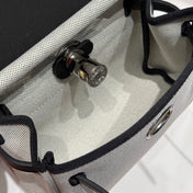 HERMES 25S MINI HERBAG 20 IN SAGE GRAY CANVAS SILVER HARDWARE