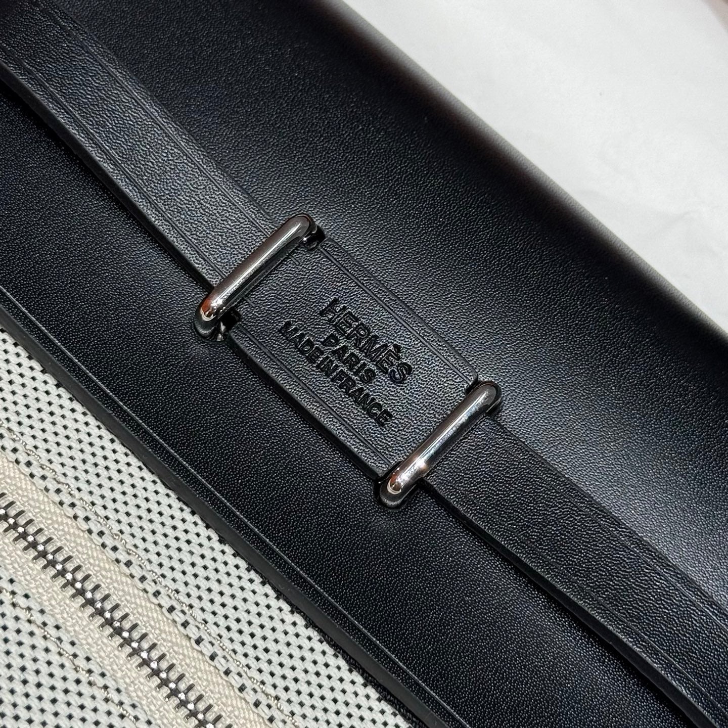 HERMES 25S MINI HERBAG 20 IN SAGE GRAY CANVAS SILVER HARDWARE