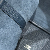 HERMES 25S PICOTIN LOCK 18 IN NAVY BLUE CALFSKIN SILVER HARDWARE