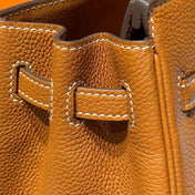HERMES 25S MEDIUM BIRKIN 25 IN BURNT ORANGE CALFSKIN GOLD HARDWARE