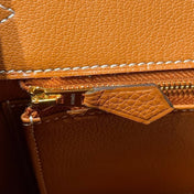 HERMES 25S MEDIUM BIRKIN 25 IN BURNT ORANGE CALFSKIN GOLD HARDWARE