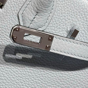HERMES 25S MEDIUM BIRKIN 25 IN CLOUD BLUE CALFSKIN SILVER HARDWARE