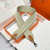 25S HERMES BAG STRAP LIGHT YELLOW 85 IN CANVAS SILVER HARDWARE