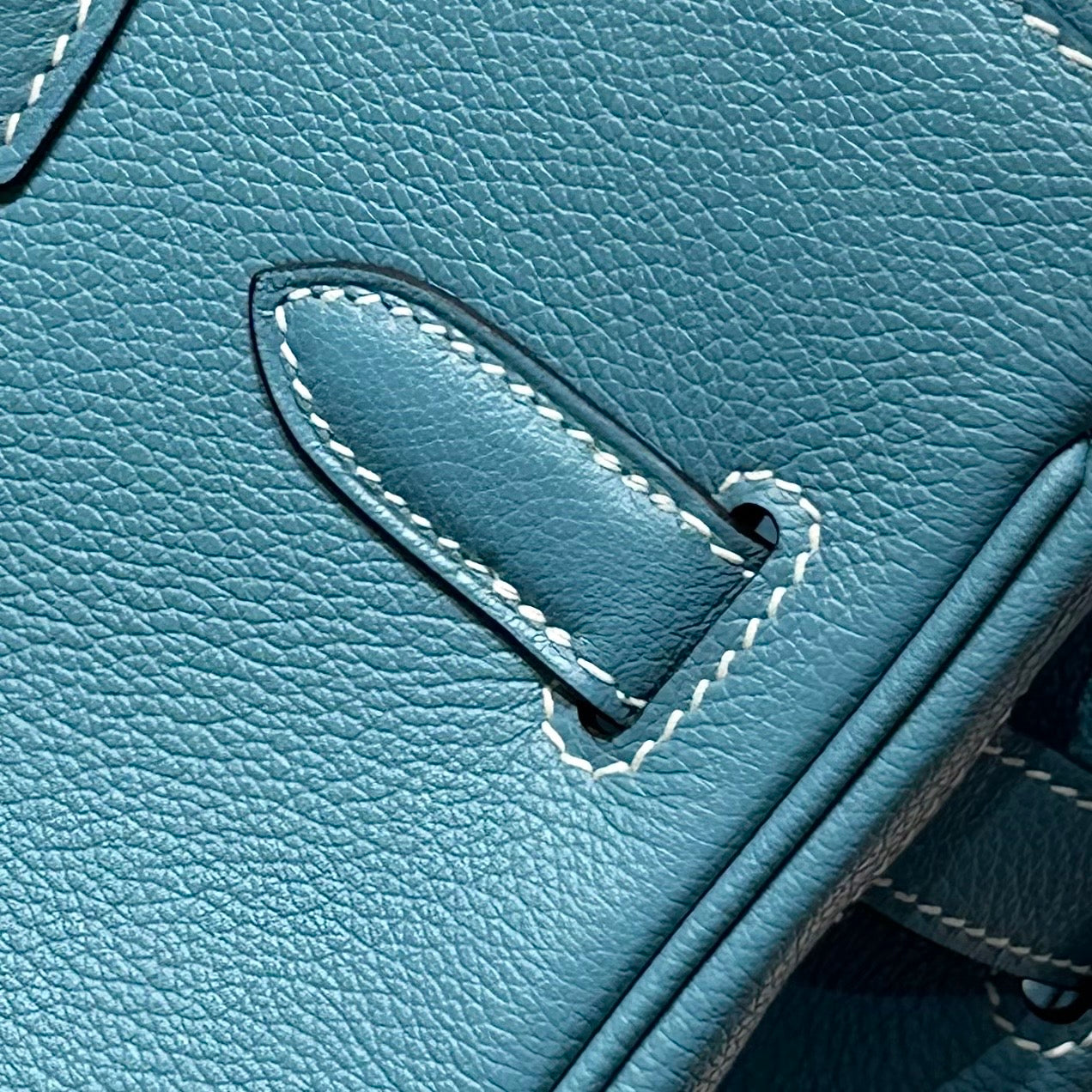 HERMES 25S SHOULDER BIRKIN 29 IN DENIM BLUE CALFSKIN SILVER HARDWARE