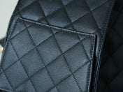 CHANEL 25S HOBO BAG 40 CM IN BLACK LAMBSKIN WITH GOLD HARDWARE