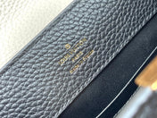 CAPUCINES BB 27 IN BLACK MIX WHITE TAURILLON GOLD HARDWARE