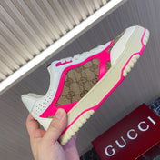 GG Retro Sneakers for Couples White Shocking Pink