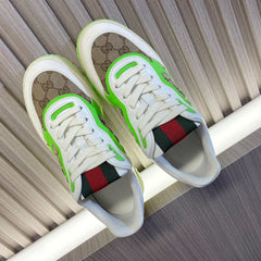 GG Retro Sneakers for Couples White Kelly Green