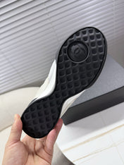 CHANEL 25S TRAINERS WHITE AND LIGHT CORAL IN CALFSKIN