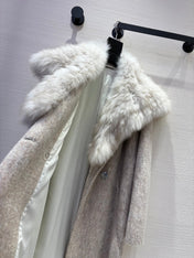 MAX MARA 25S DOUBLE-SIDED CASHMERE COAT WITH FOX FUR COLLAR 171