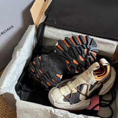 HIKE SNEAKER IN BEIGE AND ORANGE MESH, POLYURETHANE AND POLYESTER