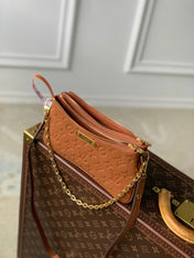 LIV POCHETTE BAG 24 IN COGNAC BROWN MONOGRAM EMPREINTE LEATHER