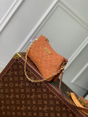 LIV POCHETTE BAG 24 IN COGNAC BROWN MONOGRAM EMPREINTE LEATHER