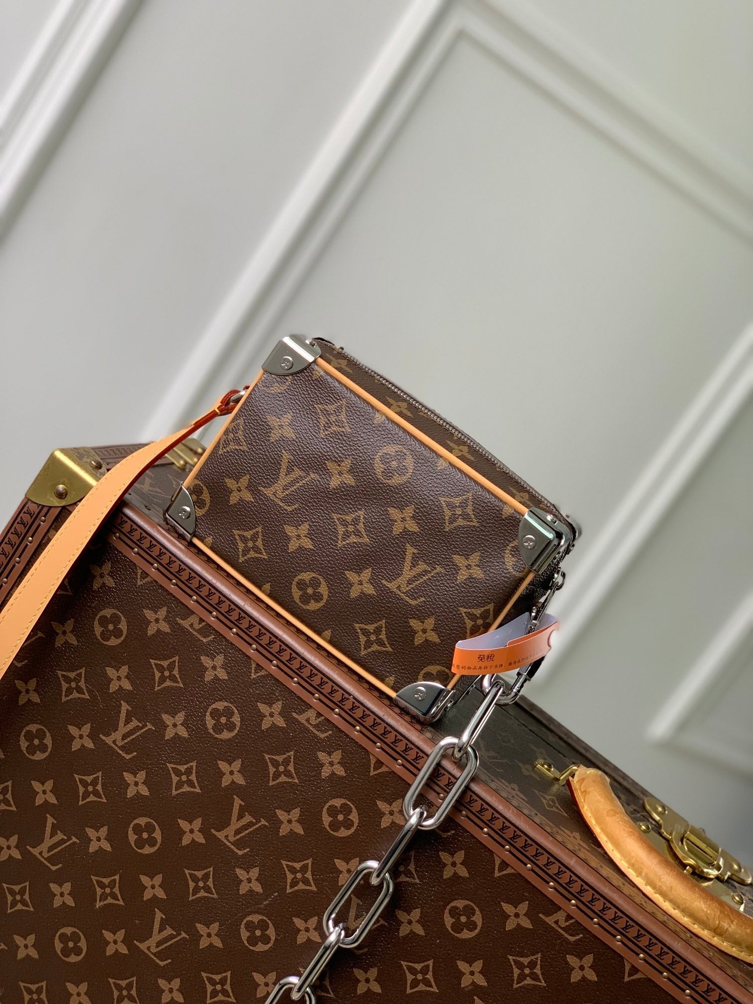MINI SOFT TRUNK 18 IN BROWN MONOGRAM MACASSAR CANVAS