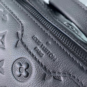 GETAWAY BACKPACK 50 IN BLACK MONOGRAM ECLIPSE CANVAS AND CALFSKIN EMBOSSED LOGO