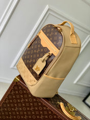 OUTDOOR BACKPACK 44 IN BEIGE CALFSKIN AND BROWN MONOGRAM CANVAS