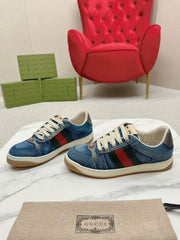 GG WOMEN'S SCREENER TRAINER AEGEAN CALFSKIN