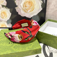HAIRBAND IN RED FLORAL SILK 252675
