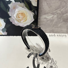 HAIRBAND IN BLACK KNITTED WOOL 381465