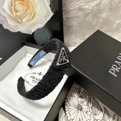 HAIRBAND IN BLACK KNITTED WOOL 381465