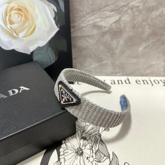 HAIRBAND IN PALE GRAY KNITTED WOOL 381467