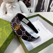 HEADBAND IN BLACK MONOGRAM PRINT LAMBSKIN 412506