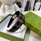 HEADBAND IN BLACK MONOGRAM PRINT LAMBSKIN 412506