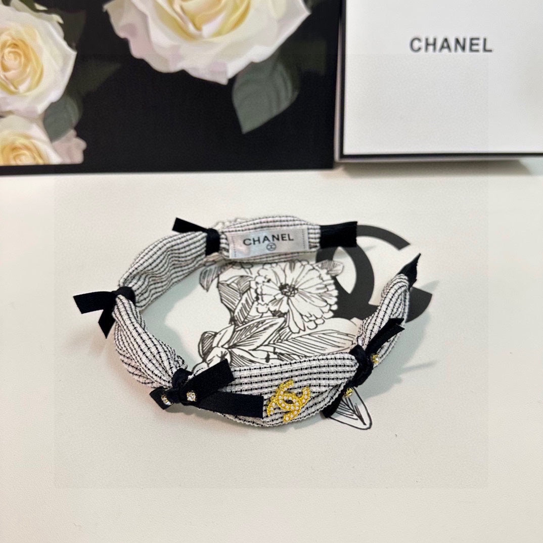 WHITE MIX BLACK FABRIC HAIRBAND 412462