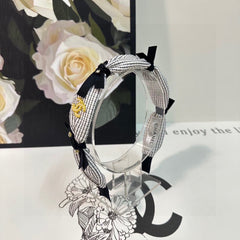 WHITE MIX BLACK FABRIC HAIRBAND 412462