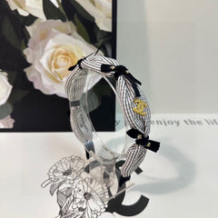 WHITE MIX BLACK FABRIC HAIRBAND 412462