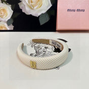 THICK HEADBAND IN WHITE CORDUROY 412477
