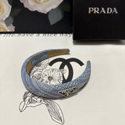 THICK HEADBAND IN BLUE MIX WHITE KNITTED FABRIC 432807