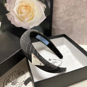 THICK HEADBAND IN BLACK MIX WHITE KNITTED FABRIC 432808