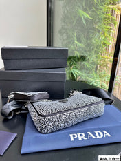 PRA 22 SATIN MINI-BAG WITH FULLY RHINSTONES