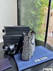 PRA 22 SATIN MINI-BAG WITH FULLY RHINSTONES