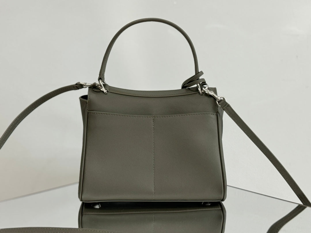 RODEO MINI BAG 22 IN KHAKI GREEN SMOOTH CALFSKIN SILVER HARDWARE