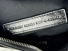 LE CAGOLE SMALL SHOULDER BAG 26 WITH RHINESTONES IN BLACK ARENA LAMBSKIN SILVER HARDWARE