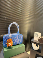 SAINT MARTIN BAG 35 IN BLUE GOYARDINE CANVAS AND CALFSKIN