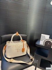 LARGE HANDBAG 30 IN BEIGE MIX BROWN LINEN BLEND