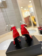 SL OPYUM SANDALS 105 RED POLISHED CALFSKIN