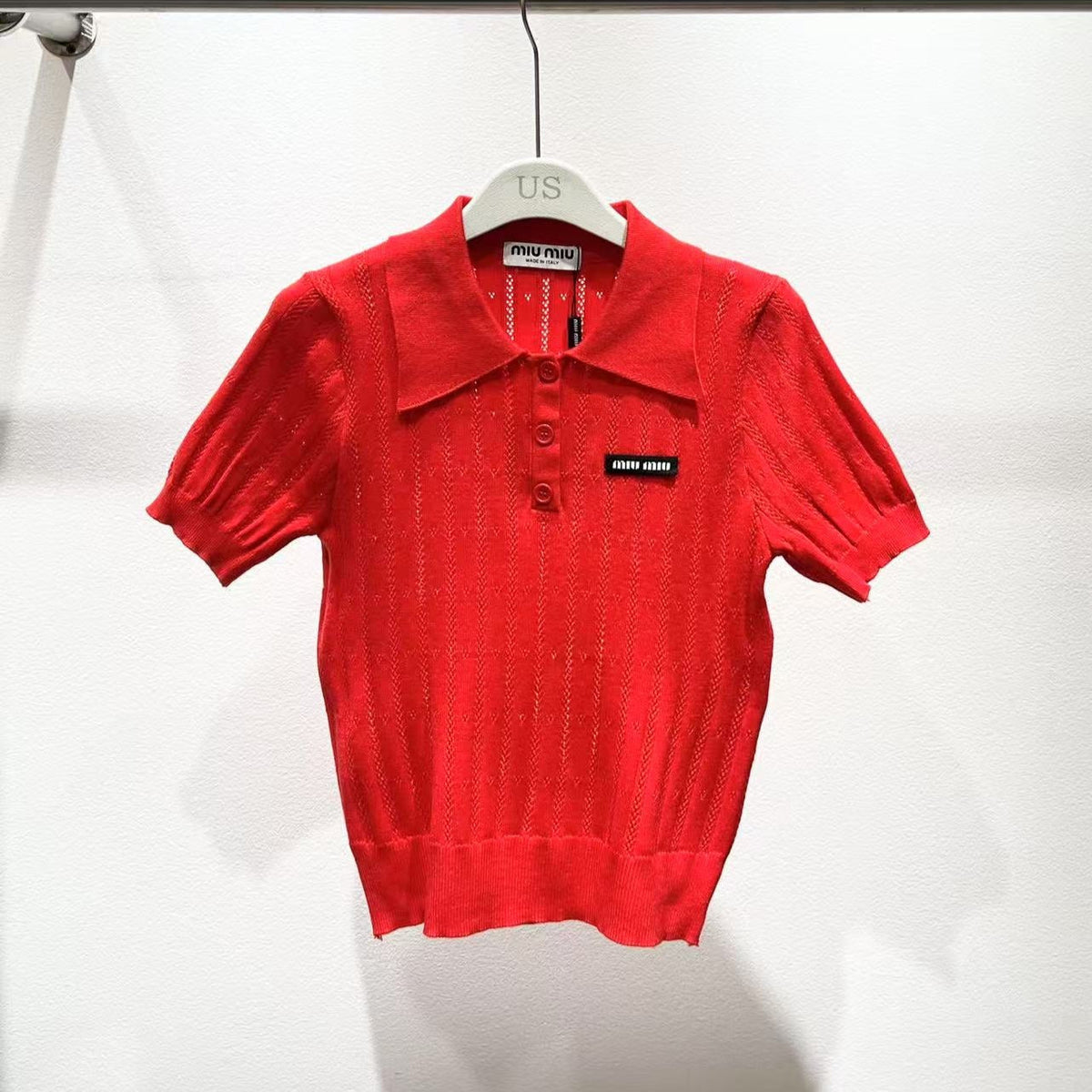 MIUMIU KNITTED POLO SHIRT STYLE 355