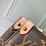 SAC PLAT 22 IN BROWN MONOGRAM COATED CANVAS AND CALFSKIN GOLD HARDWARE